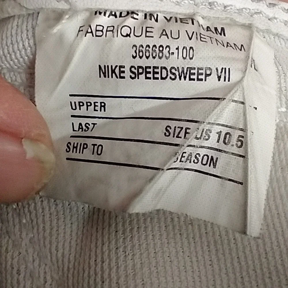 Nike Speedsweep‎ VII Wrestling Shoes Mens 10.5 Silver White 366683-100 High Top